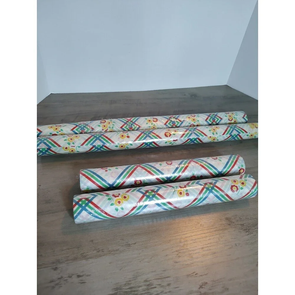 4 Rolls VTG Kitchen Rubbermaid Shelf Liner Floral 1980’s  Heidi New, Old Stock